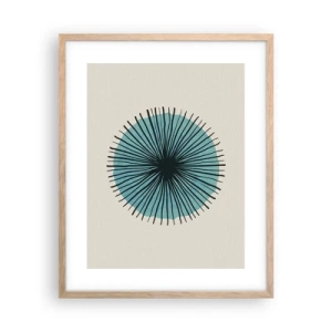 Poster în ramă de stejar deschis - Radiant pe albastru - 40x50 cm
