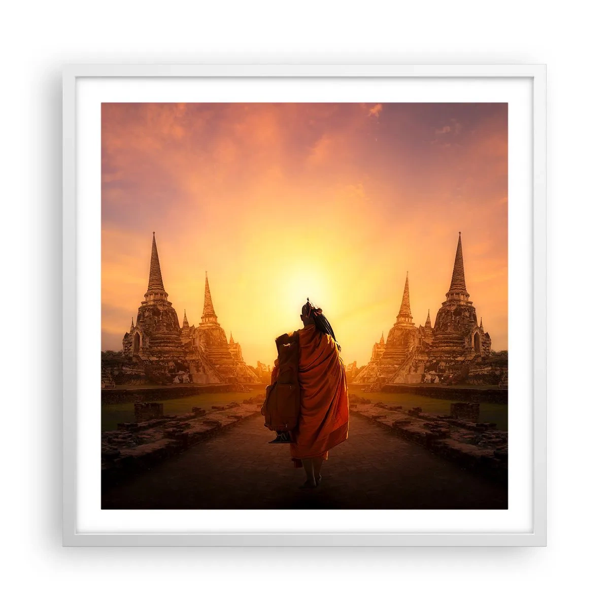 Poster în ramă albă - În pace prin eternitate - 60x60 cm