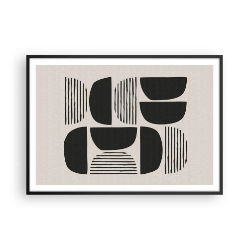 Poster în ramă neagră - Jumătăți necomplete - 100x70 cm