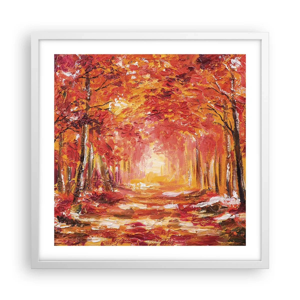 Poster în ramă albă - Pădurea de cupru - 50x50 cm