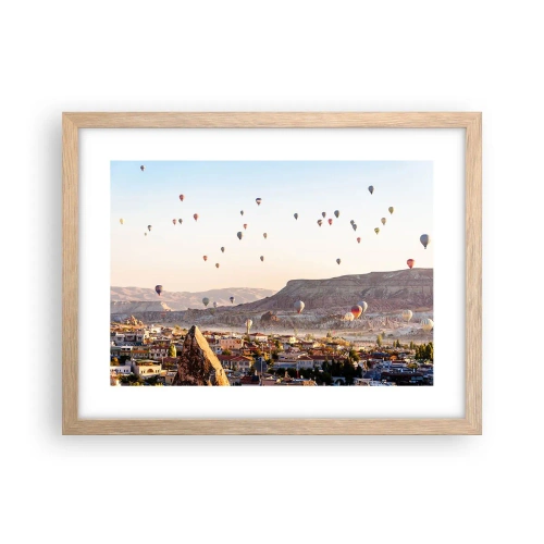 Poster în ramă de stejar deschis - Ca niște nave pe cer - 40x30 cm