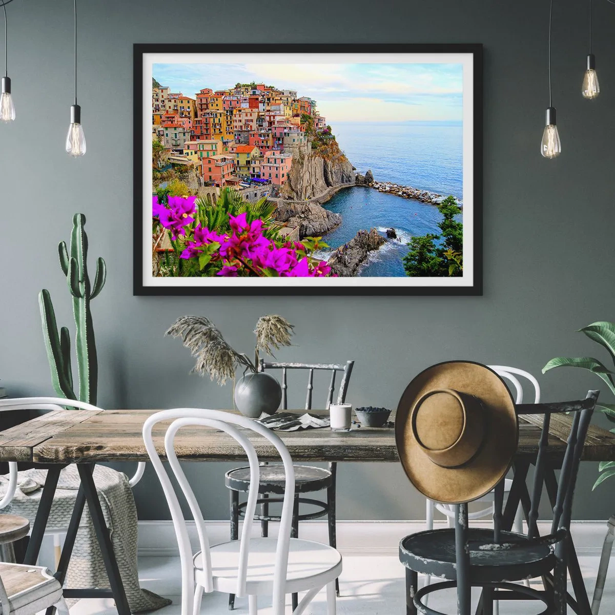 Poster în ramă neagră - Un oraș care râde - 70x50 cm