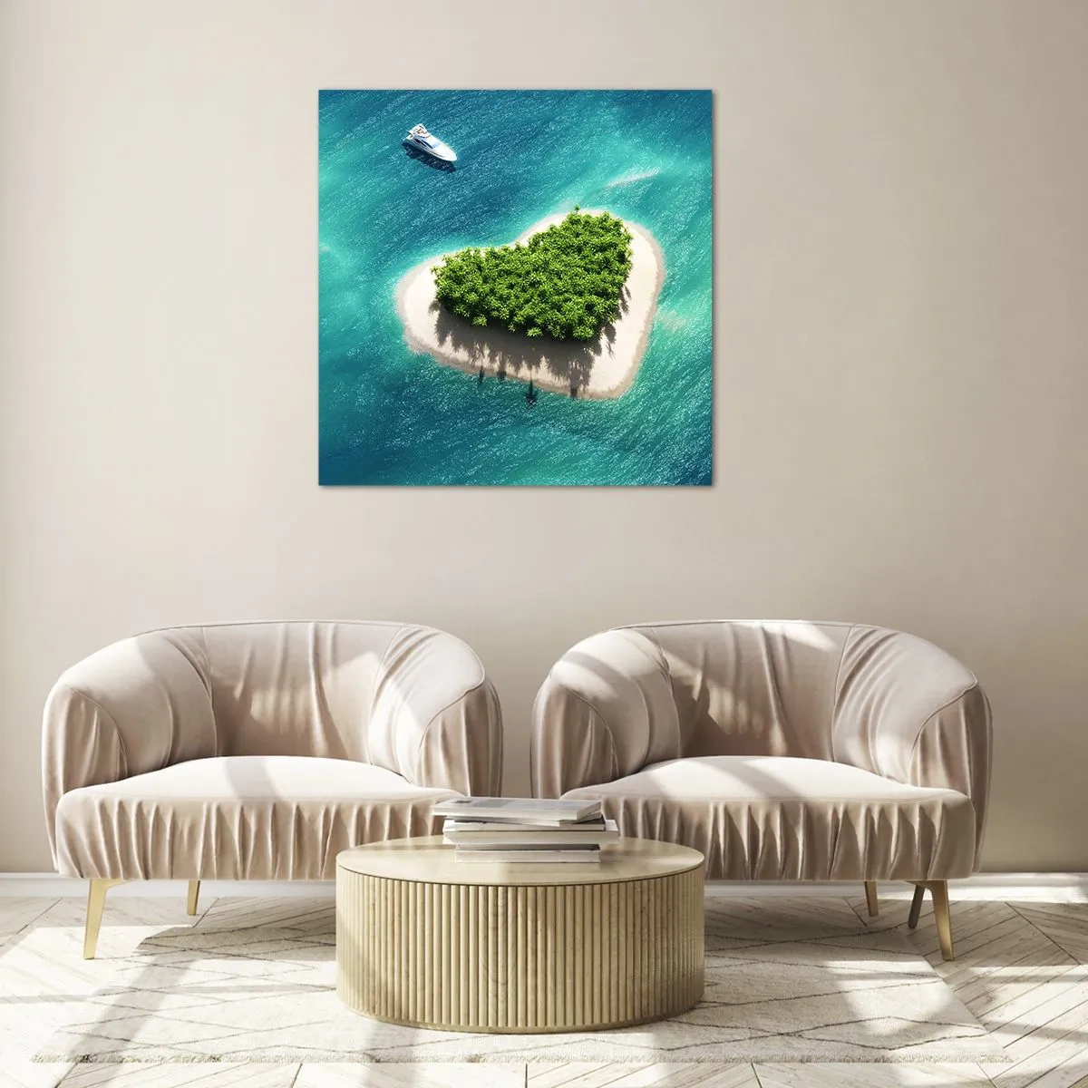 Tablou pe sticlă - Iubesc vara - 60x60 cm