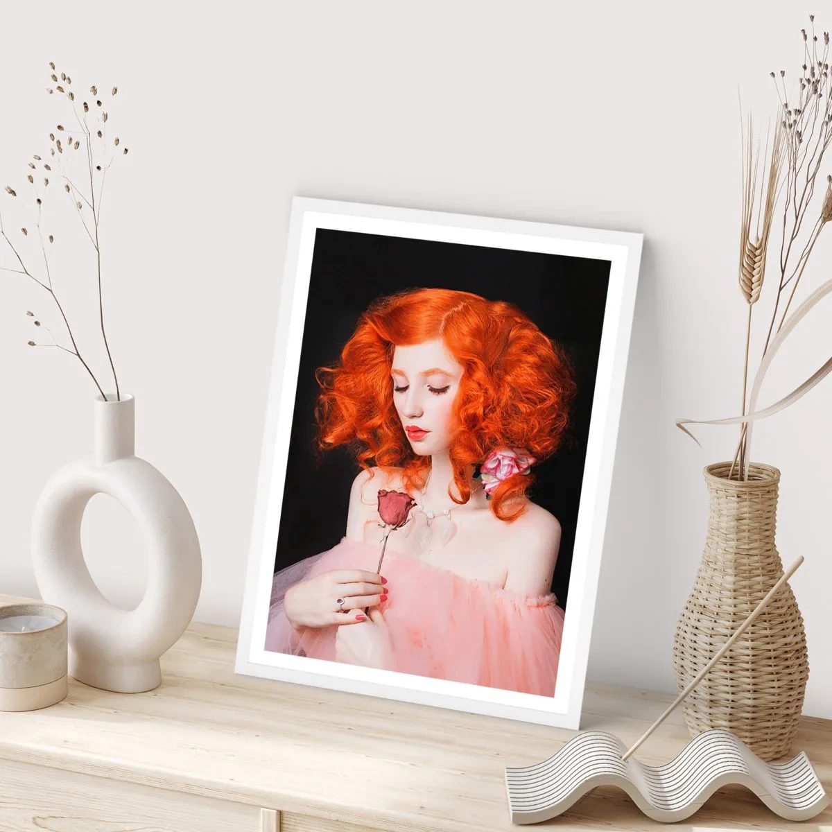 Poster în ramă albă - În stil baroc - 50x70 cm