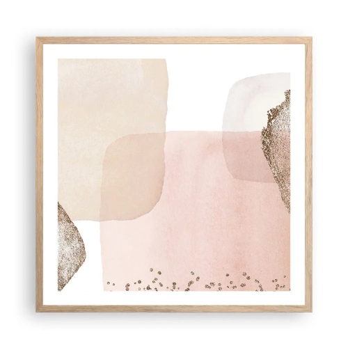 Poster în ramă de stejar deschis - O privire prin culoare - 60x60 cm