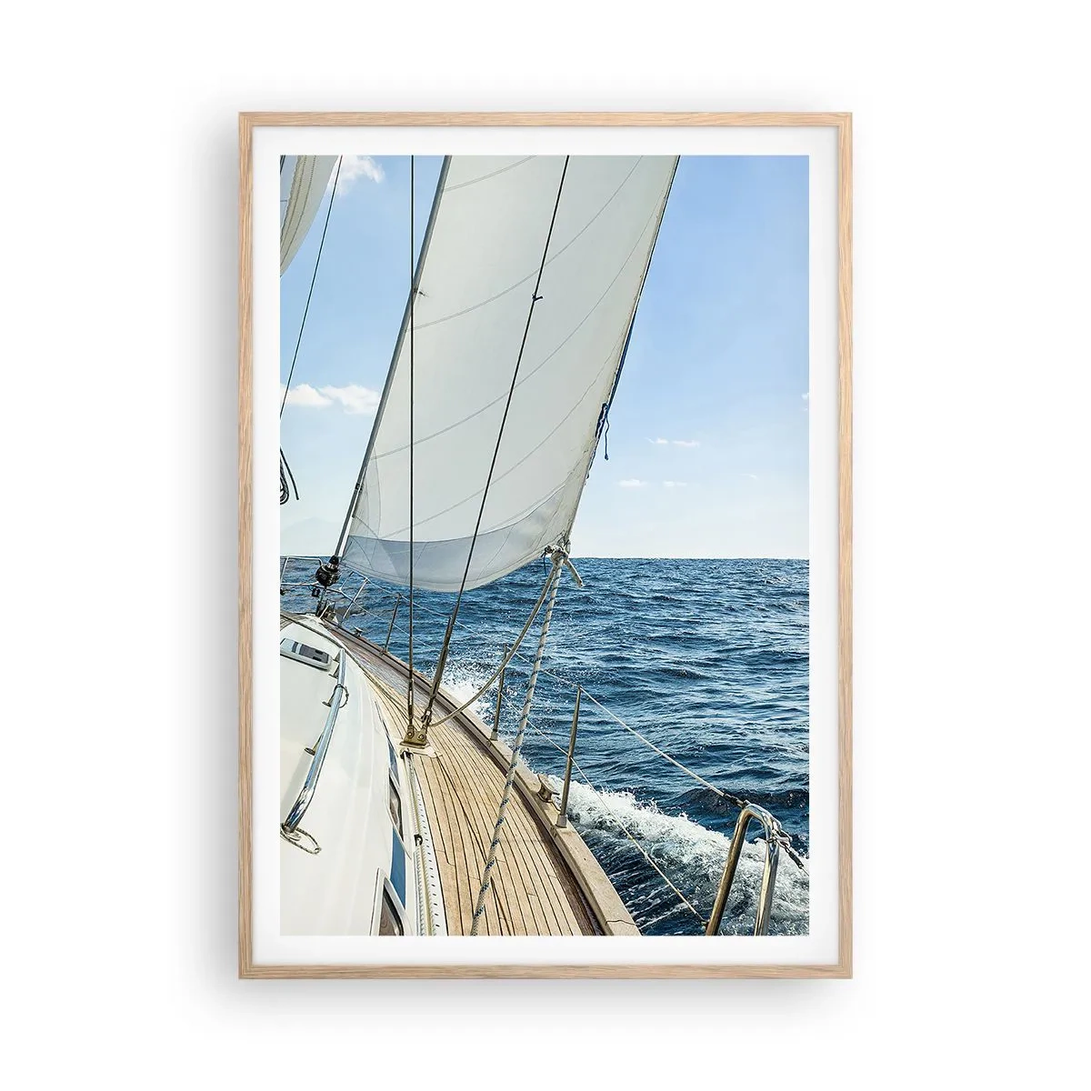 Poster în ramă de stejar deschis - Ahoy aventura - 70x100 cm