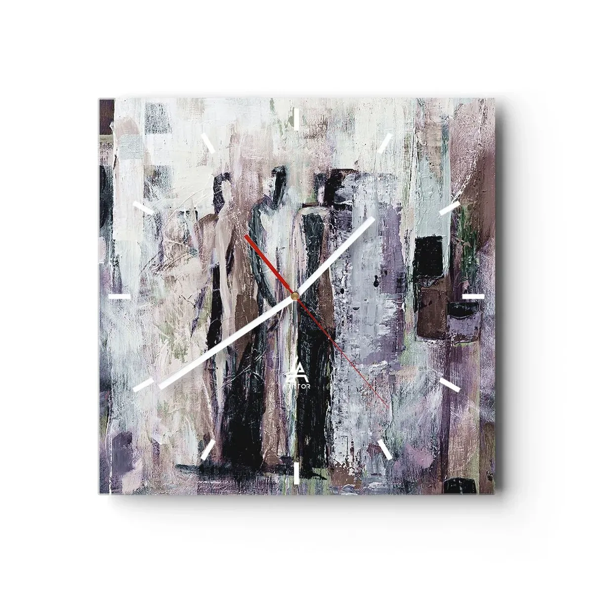 Ceas de perete - Ceas pe sticlă - Cei trei misterioși - 40x40 cm