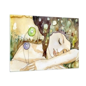 Tablou pe sticlă - Visul violet smarald - 100x70 cm