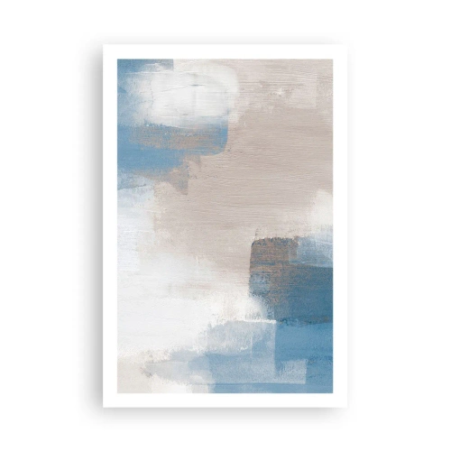 Poster - Abstracție roz în spatele unui voal de albastru - 61x91 cm