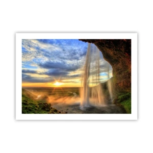 Poster - Lumea din spatele vălului de picături - 70x50 cm