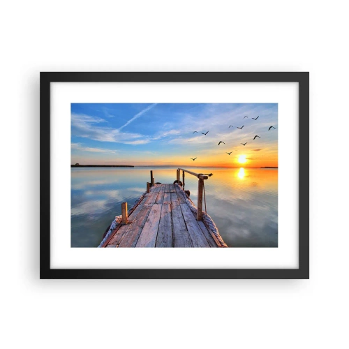 Poster în ramă neagră - Mergând înainte spre soare - 40x30 cm