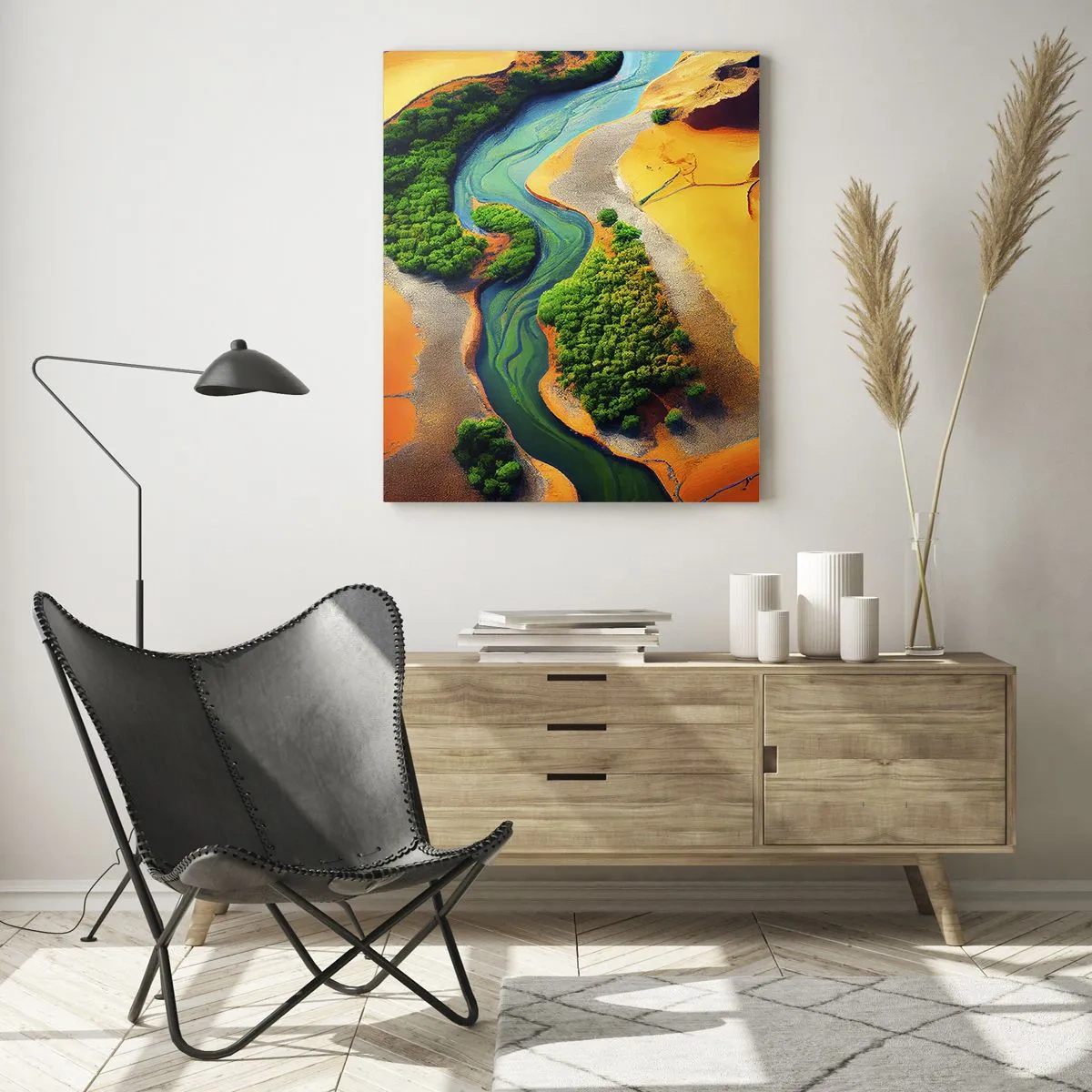 Tablou pe sticlă - Râul care dă viață - 50x70 cm