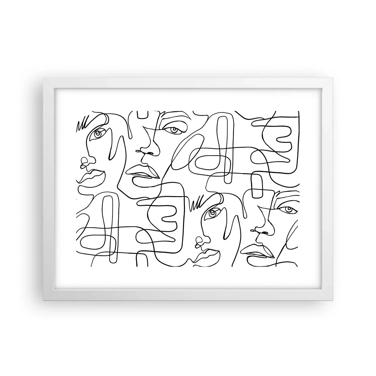 Poster în ramă albă - Într-o încurcătură de emoții - 40x30 cm