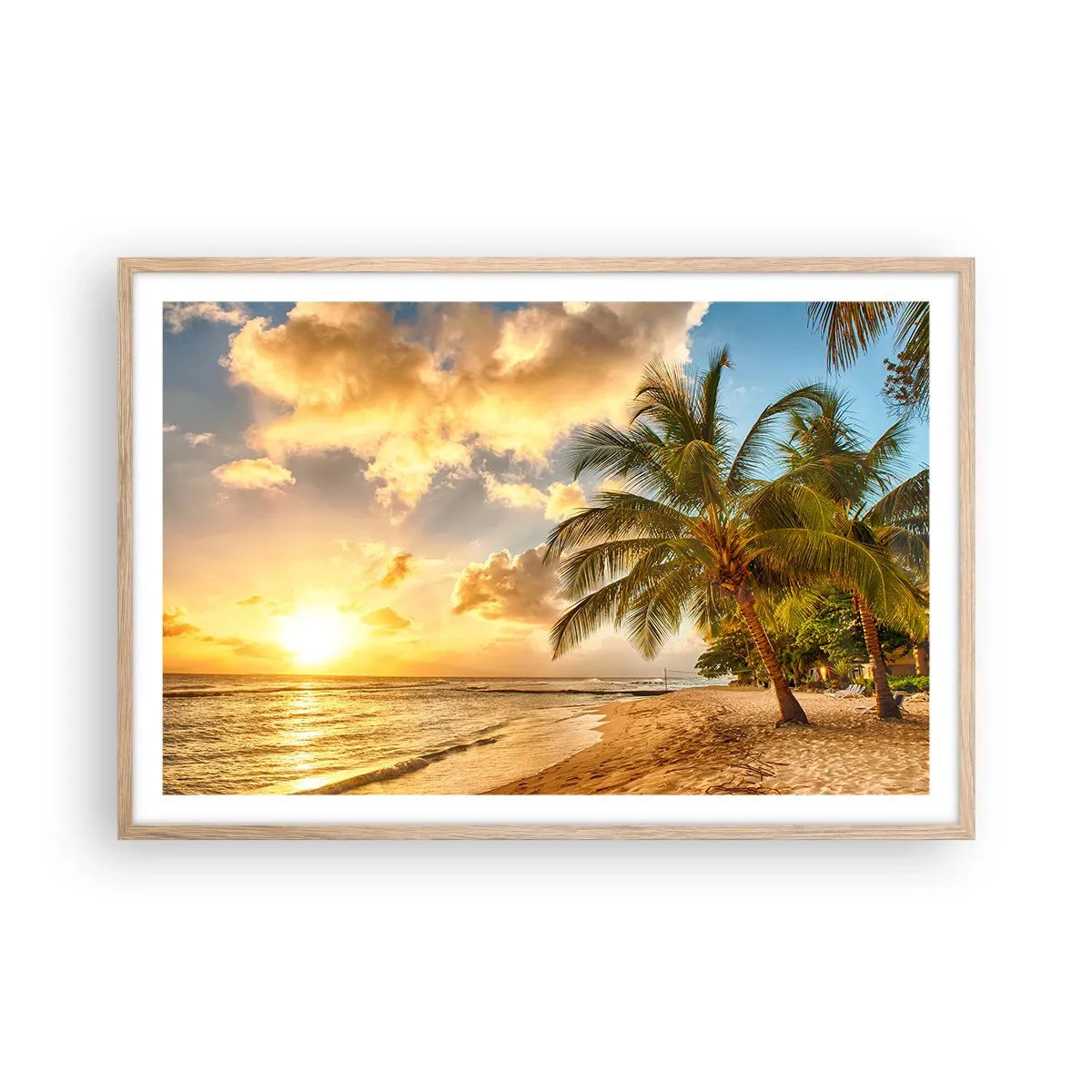 Poster în ramă de stejar deschis - Vară eternă, întotdeauna o vacanță - 91x61 cm