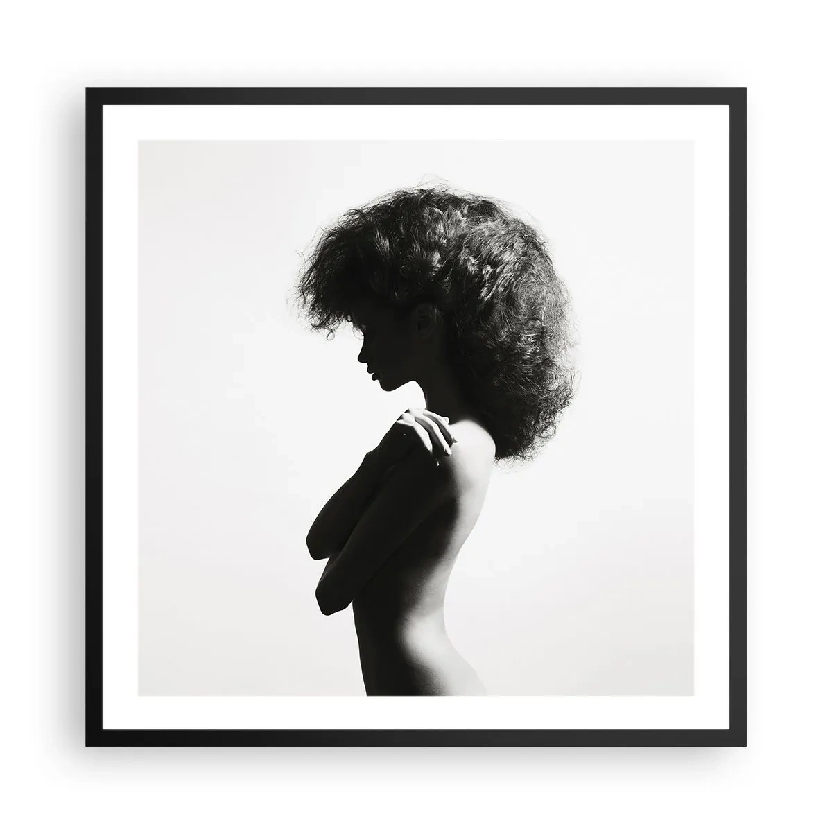 Poster în ramă neagră - Ca o floare pe o tulpină subțire - 60x60 cm