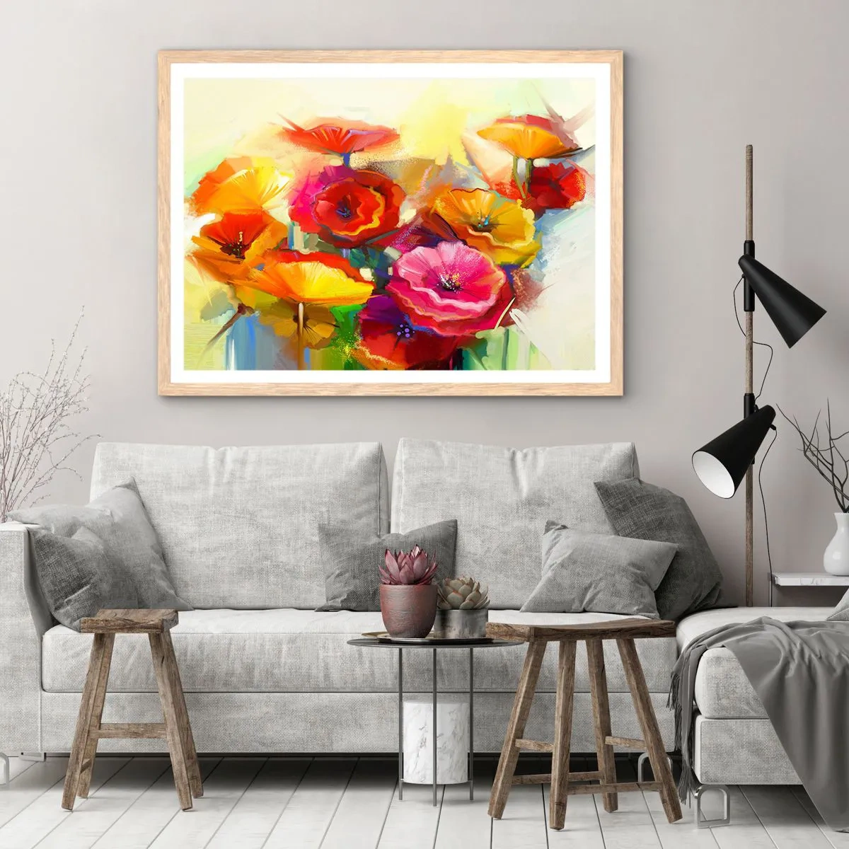 Poster în ramă de stejar deschis - Nu numai roșu - 70x50 cm