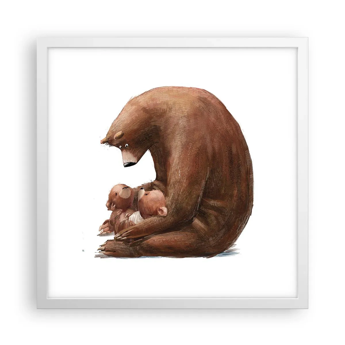 Poster în ramă albă - Vise plăcute, copii - 40x40 cm