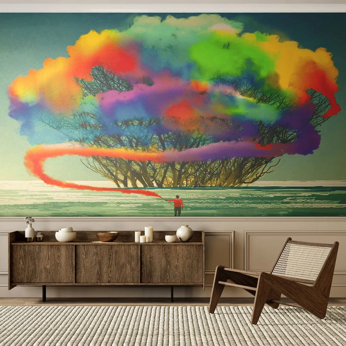 Tapet Autoadeziv Deluxe Sticker - Aducând această lume la viață - Abstracția, Om, Model modern - 250x175 cm