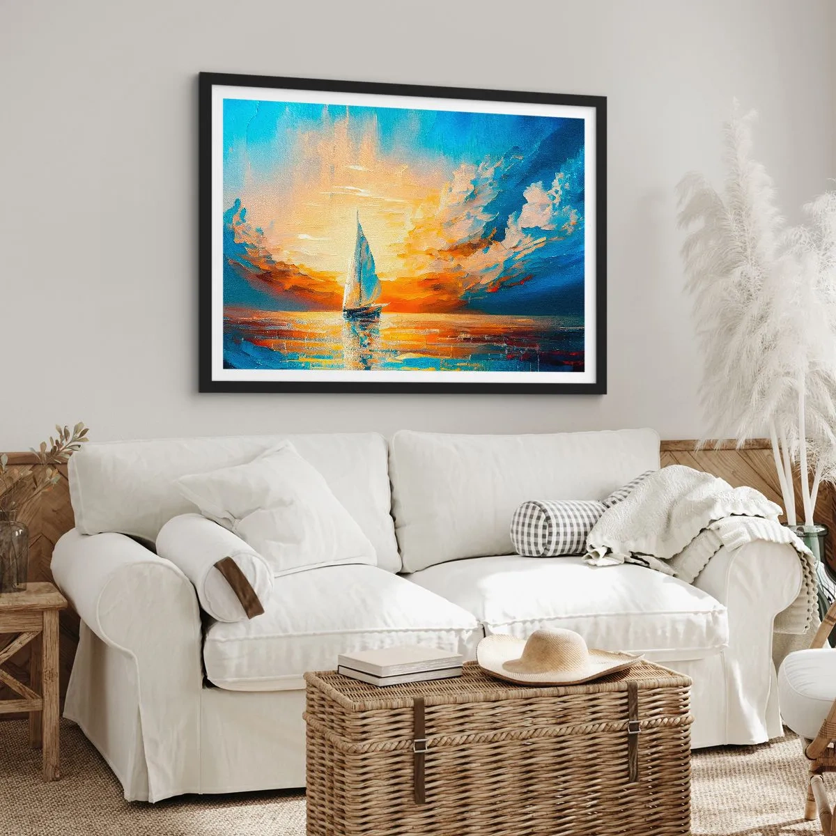 Poster în ramă neagră - Navigare prin aur - 70x50 cm