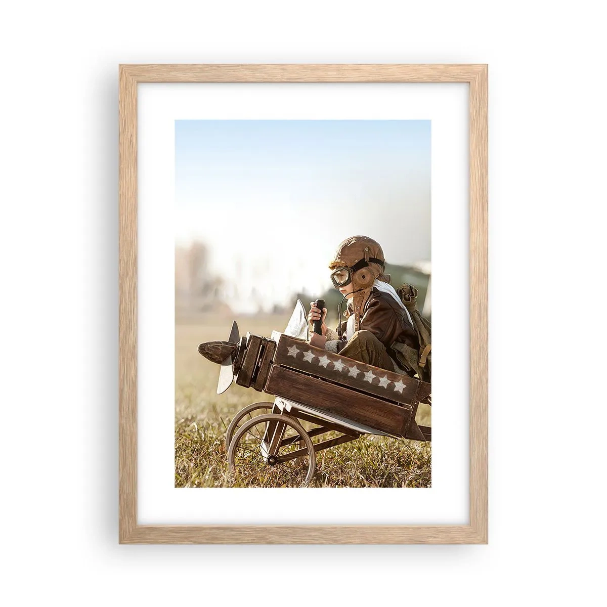 Poster în ramă de stejar deschis - Porniți spre vis - 30x40 cm