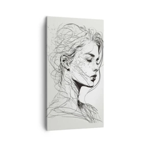 Tablou pe pânză - Desenată cu linii - 45x80 cm