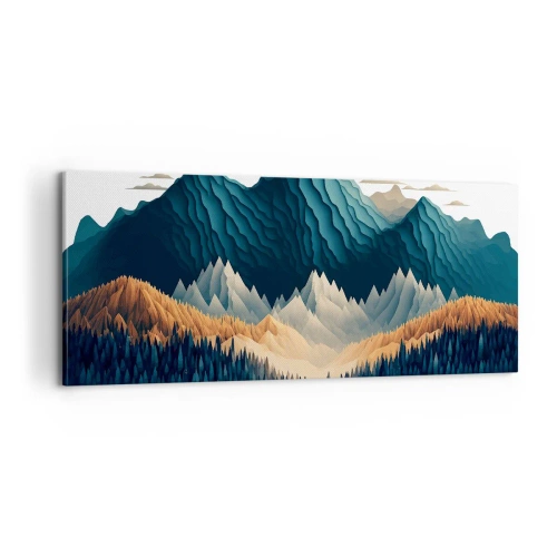 Tablou pe pânză - Peisaj montan perfect - 100x40 cm