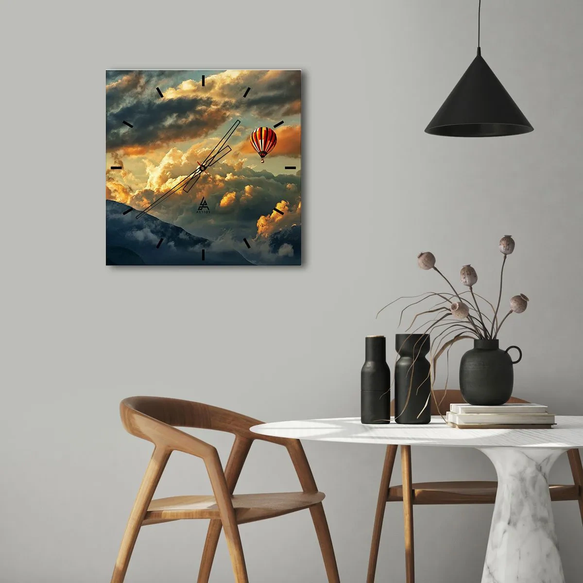Ceas de perete - Ceas pe sticlă - Zbor pentru că vreau - 30x30 cm