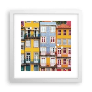 Poster în ramă albă - Culorile orașului vechi - 30x30 cm