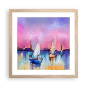 Poster în ramă de stejar deschis - Direcția: ape largi - 40x40 cm