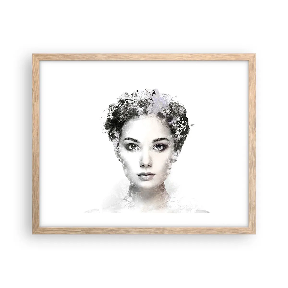 Poster în ramă de stejar deschis - Un portret extrem de elegant - 50x40 cm