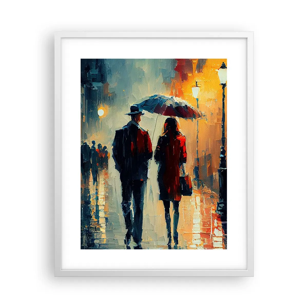 Poster în ramă albă - Poveste de dragoste urbană - 40x50 cm