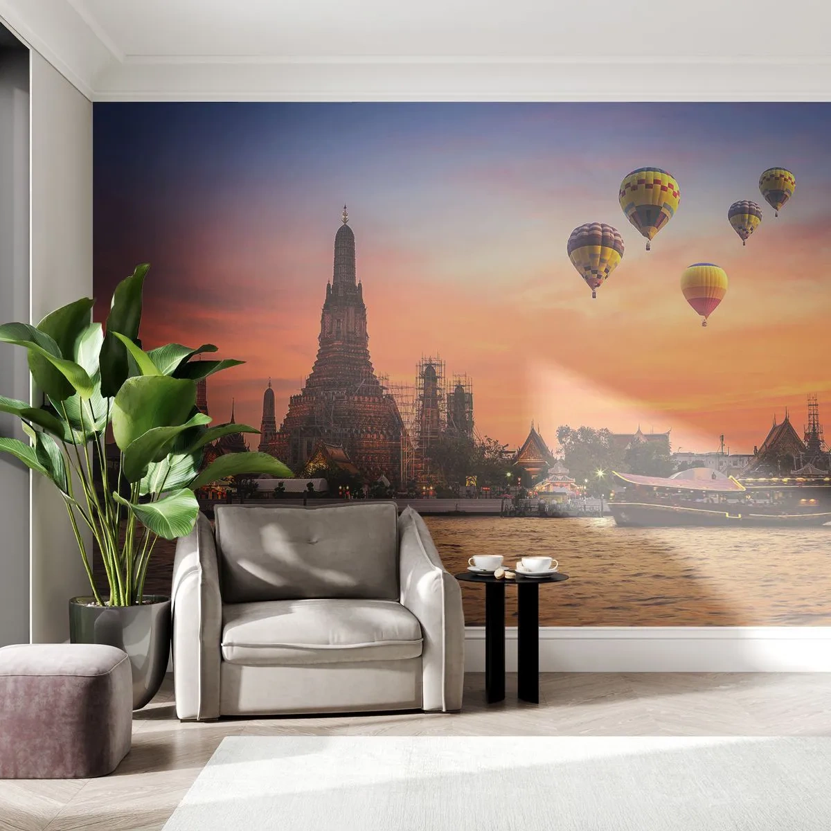 Tapet Premium Sand - Aici se nasc basmele - Bangkok, Templul zorilor, Tailanda - 100x70 cm