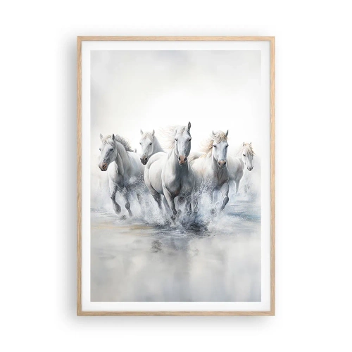 Poster în ramă de stejar deschis - Magie albă - 70x100 cm