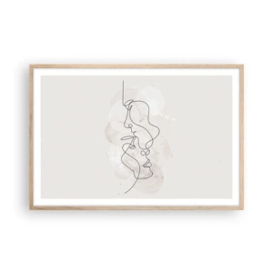 Poster în ramă de stejar deschis - Încurcați într-o îmbrățișare - 91x61 cm