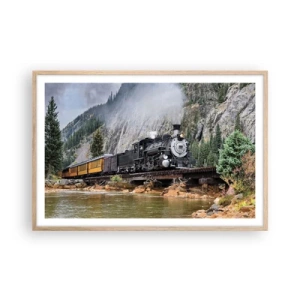 Poster în ramă de stejar deschis - Și încotro? Unde? - 91x61 cm