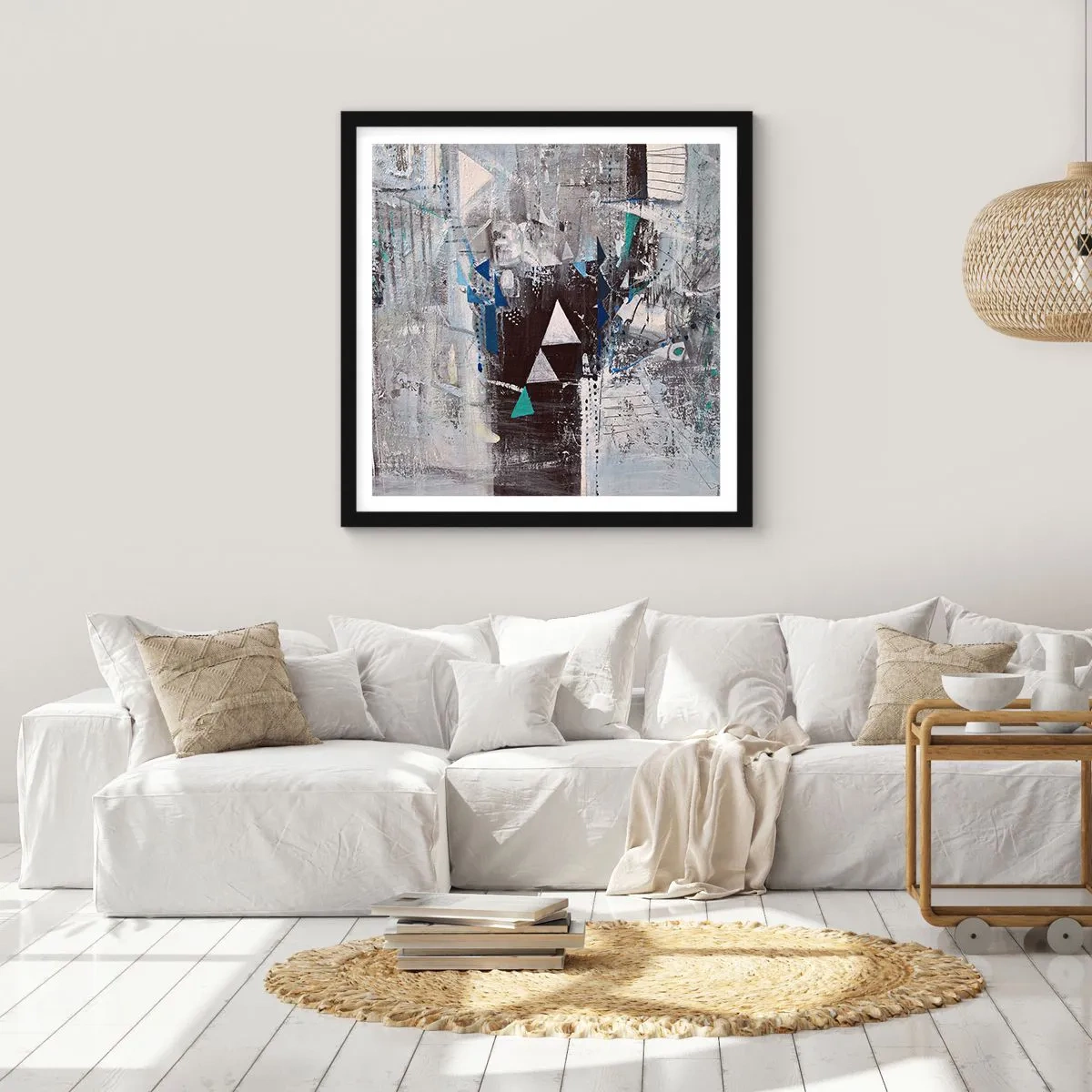 Poster în ramă neagră - Ordinea superioară a triunghiurilor - 40x40 cm