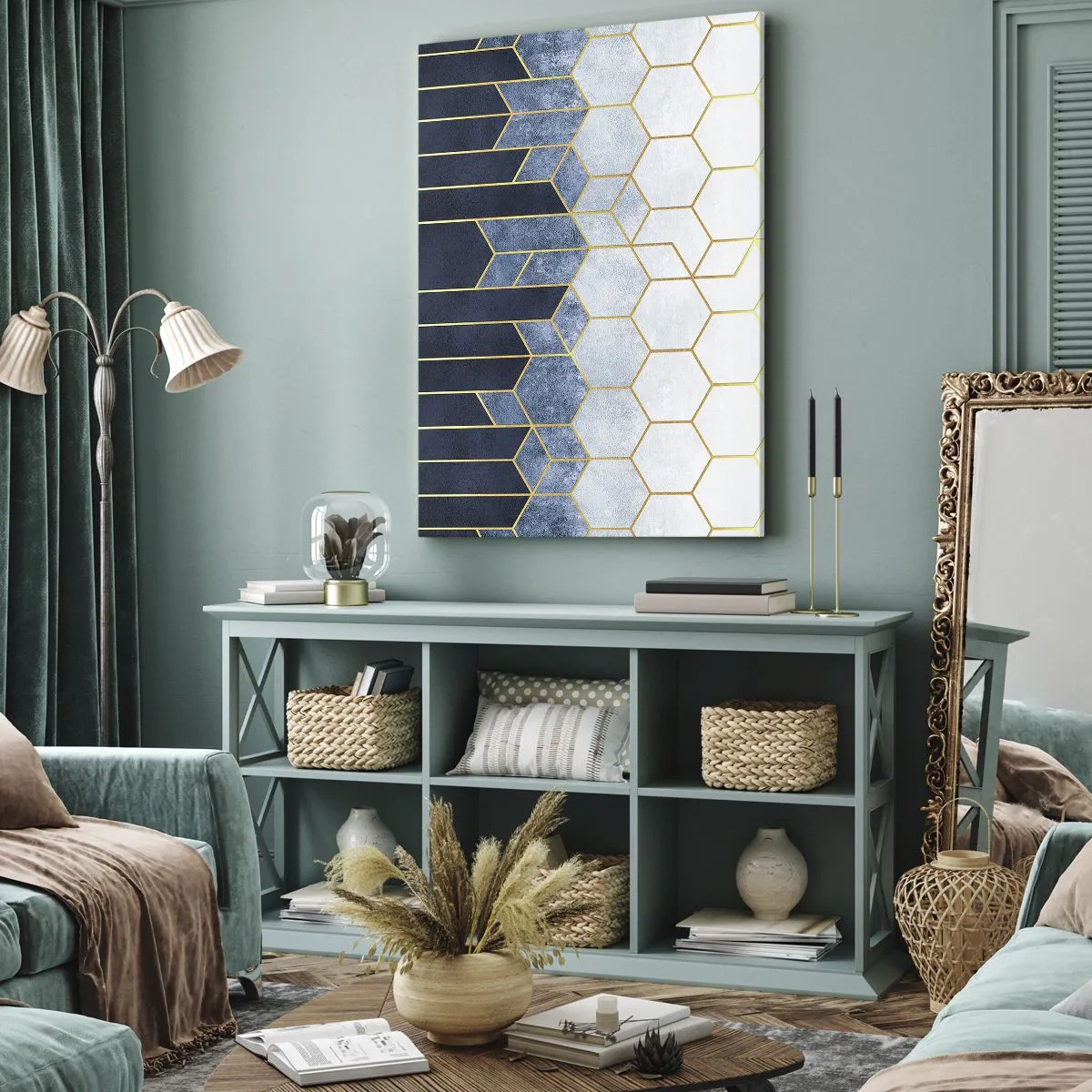 Tablou pe pânză - Compoziție în ritm sincopat - 45x80 cm