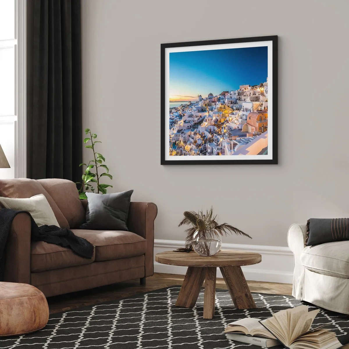 Poster în ramă neagră - Esența grecității - 30x30 cm