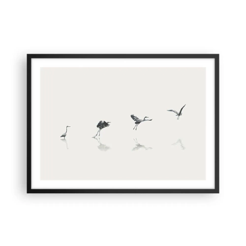 Poster în ramă neagră - Patru pași simpli - 70x50 cm