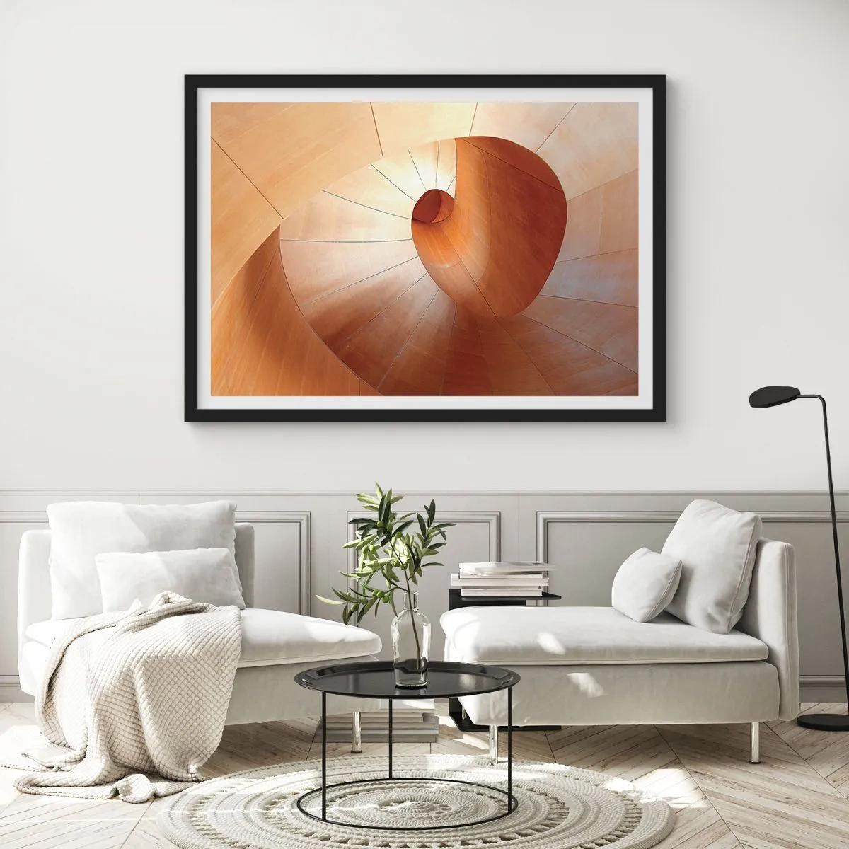 Poster în ramă neagră - Serpentină arhitecturală - 100x70 cm