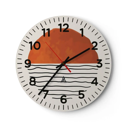 Ceas de perete - Ceas pe sticlă - În stil japonez - 40x40 cm
