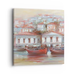 Tablou pe pânză - Orășel fericit - 40x40 cm