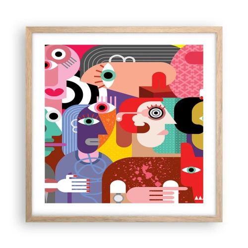 Poster în ramă de stejar deschis - Am venit de la domnul Picasso - 50x50 cm