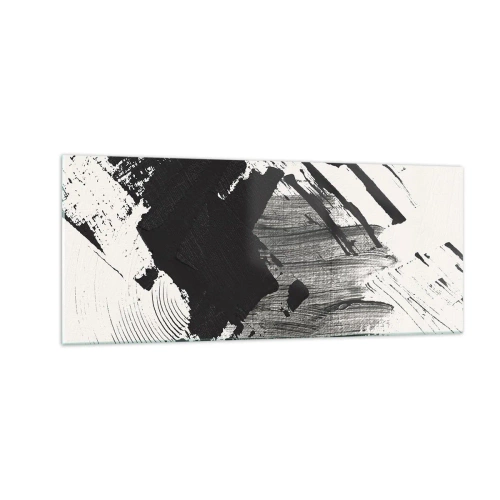 Tablou pe sticlă - Abstracție - expresie de negru - 100x40 cm