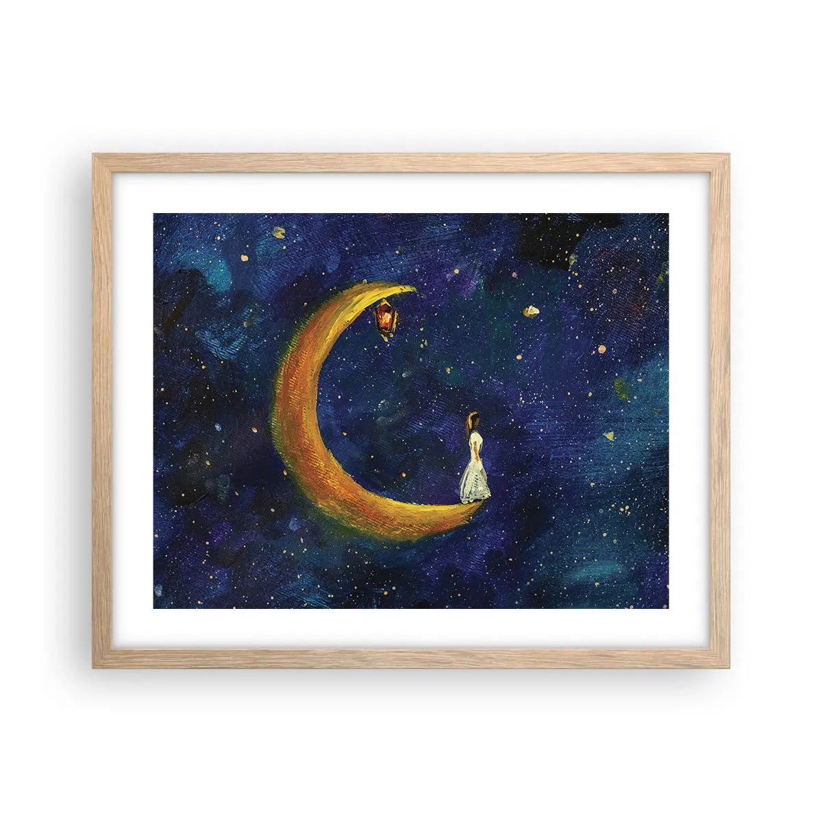 Poster în ramă de stejar deschis - Chemarea lumii - 50x40 cm