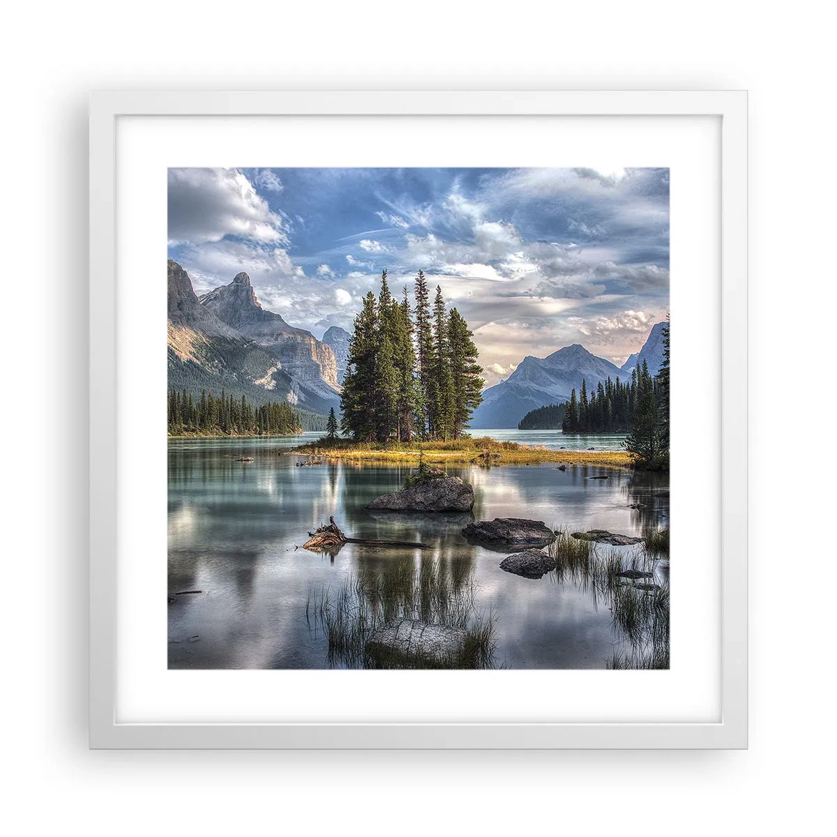 Poster în ramă albă - La o apă mare și limpede… - 40x40 cm