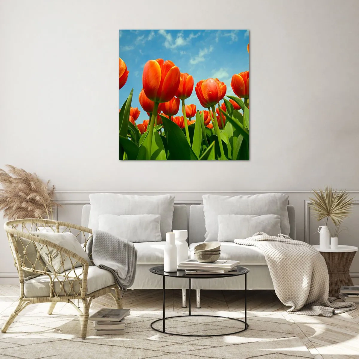 Tablou pe sticlă - Doar cerul albastru - 50x50 cm