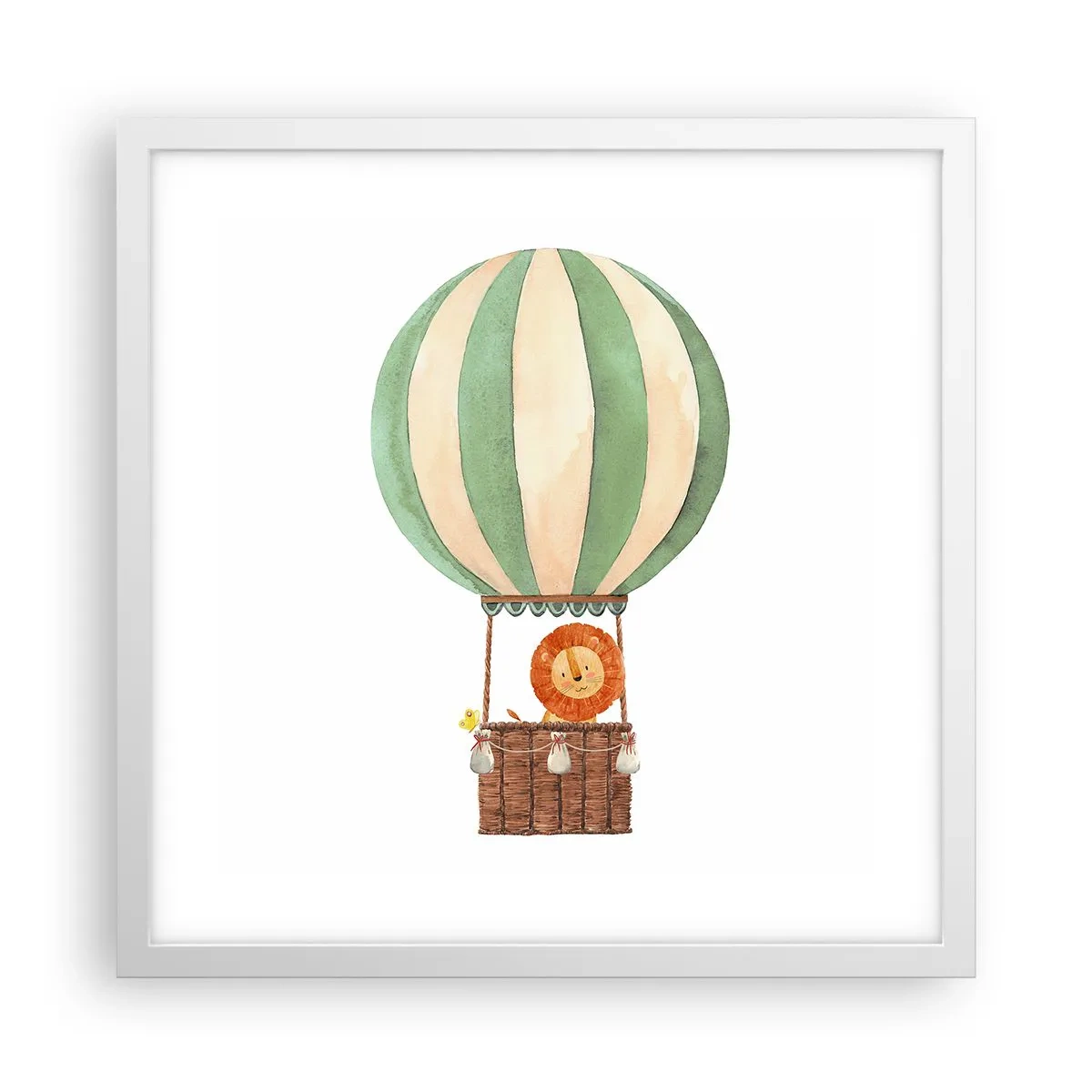 Poster în ramă albă - Călătoriile lui Leon - 40x40 cm