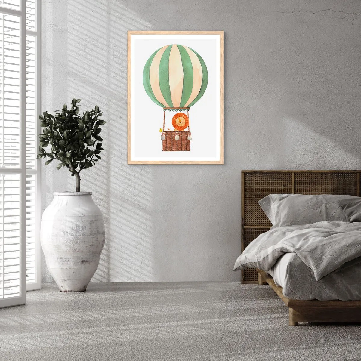 Poster în ramă de stejar deschis - Călătoriile lui Leon - 40x50 cm