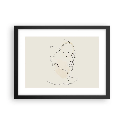 Poster în ramă neagră - Cu o linie sigură - 40x30 cm